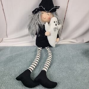 Spooky Witch and Ghost Decor Figure‎ 24" Plush Halloween Decor weighted bottom
